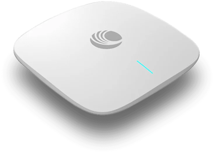 Cambium XV2-2X access point seen from above at an angle, casting a soft shadow.